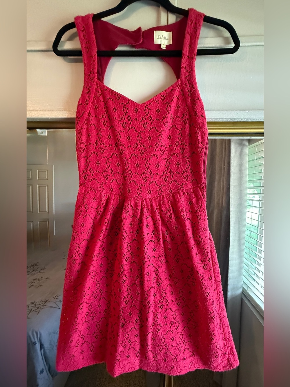 Anthropologie Deletta Fuchsia Lace Dress